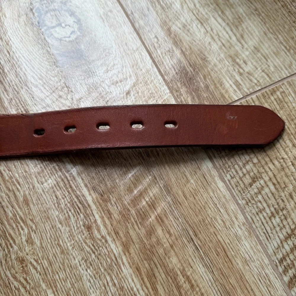 Aztec Leather Belt Thick Brown